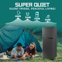 JIEJIA 5.0 Cu.Ft Apartment Size Refrigerators with Separate Freezer, 2 Door Refrigerator, Small Fridge with Freezer, Gray - Thumbnail 4