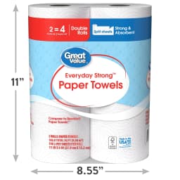 Great Value Everyday Strong Paper Towels, 2 Double Rolls - Thumbnail 8