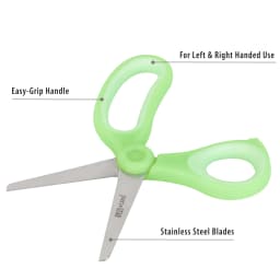 Pen+Gear 5-inch Blunt-Tip Kids Scissors, 2-Pack, Scissors for Kids, Blue & Green, Ages 4 - Thumbnail 2