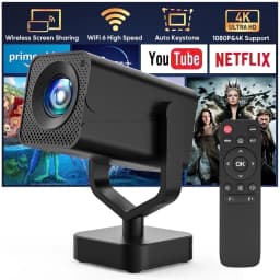 GCZ Projector with WiFi and Bluetooth, 1080P Support Portable Projector, Auto Keystone and Electric Focus - Thumbnail 1