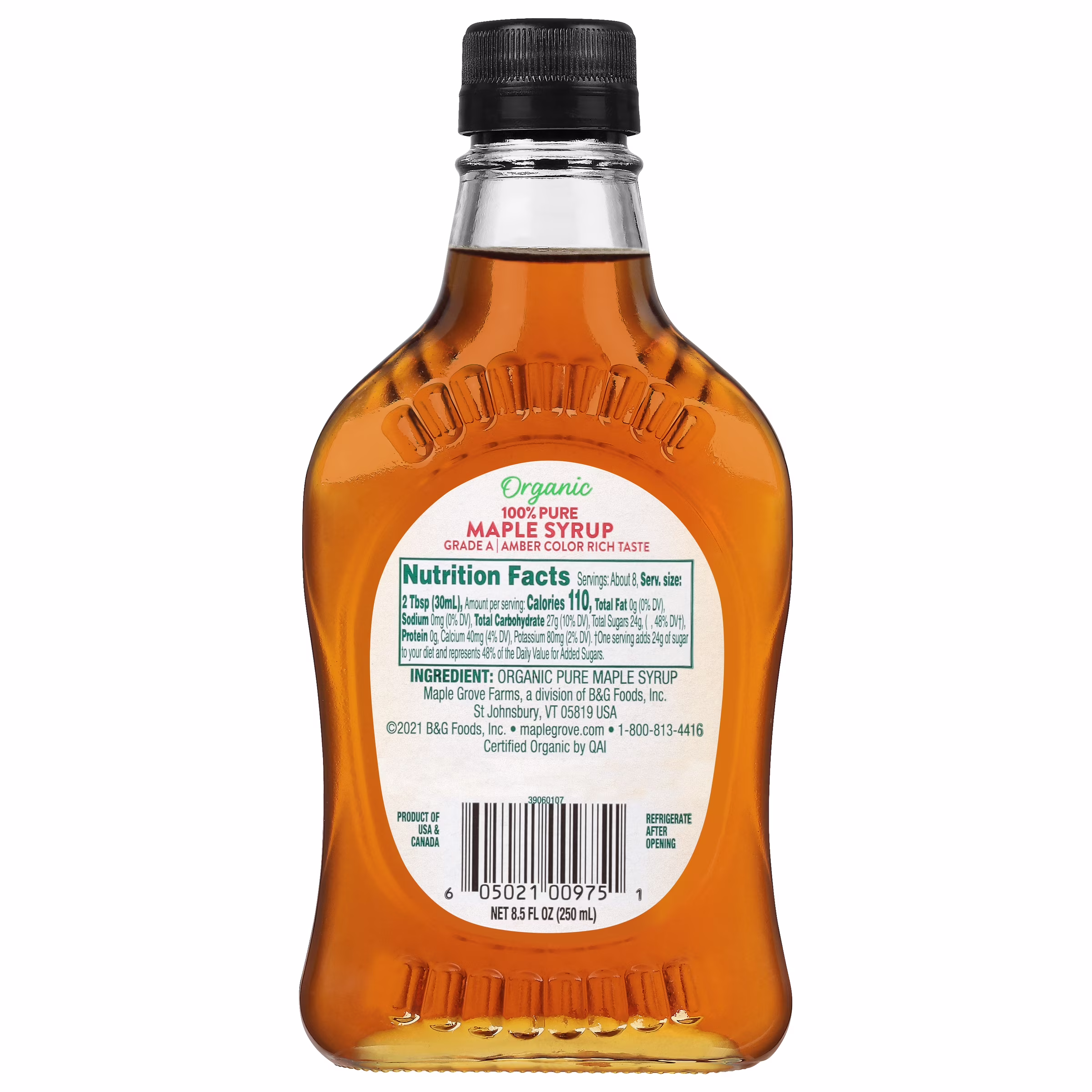 Maple Grove Farms Organic 100% Pure Maple Syrup, Pour Glass Bottle, 8.5 fl oz - Thumbnail 5
