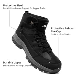 MeMoride Men's Waterproof Hiking Boots Outdoor Mid Trekking Lightweight Mountaineering Shoes - Thumbnail 5