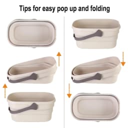 Eyliden Collapsible Plastic Bucket with Handle Grip for Mop Cleaning Washing Fit Sponge, Flat, Cotton Mop, Beige Color - Thumbnail 6