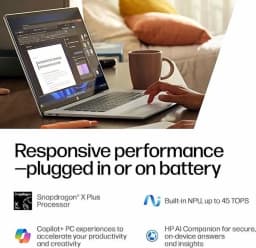 HP 16” AI Laptop with Snapdragon X Plus, 32GB LPDDR5x,1TB SSD,2K OLED Touchscreen,0.2ms Response,Backlit Keyboard - Thumbnail 3