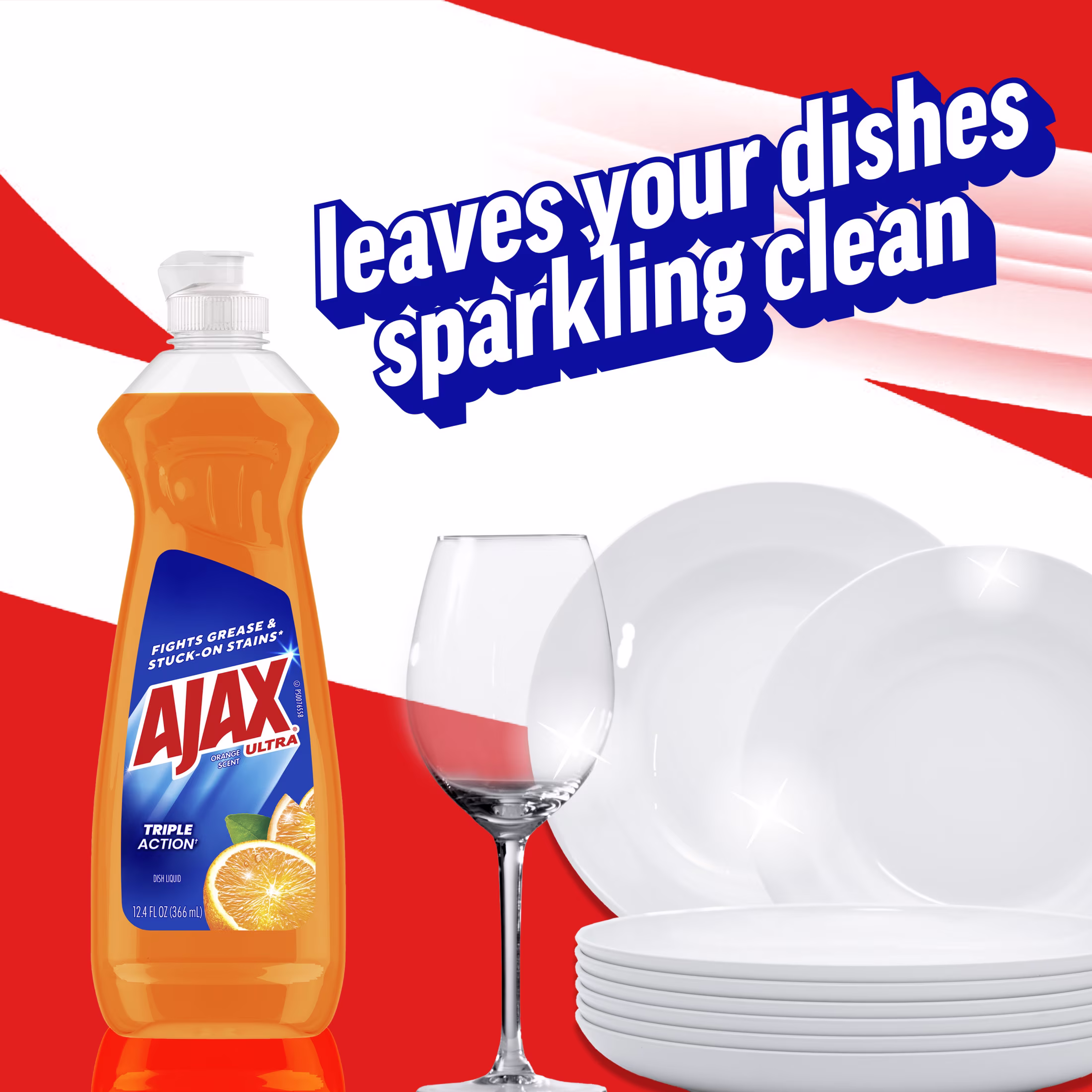 Ajax Ultra Triple Action Dishwashing Liquid Dish Soap, Orange Scent, 12.4 Fluid Ounce - Thumbnail 6