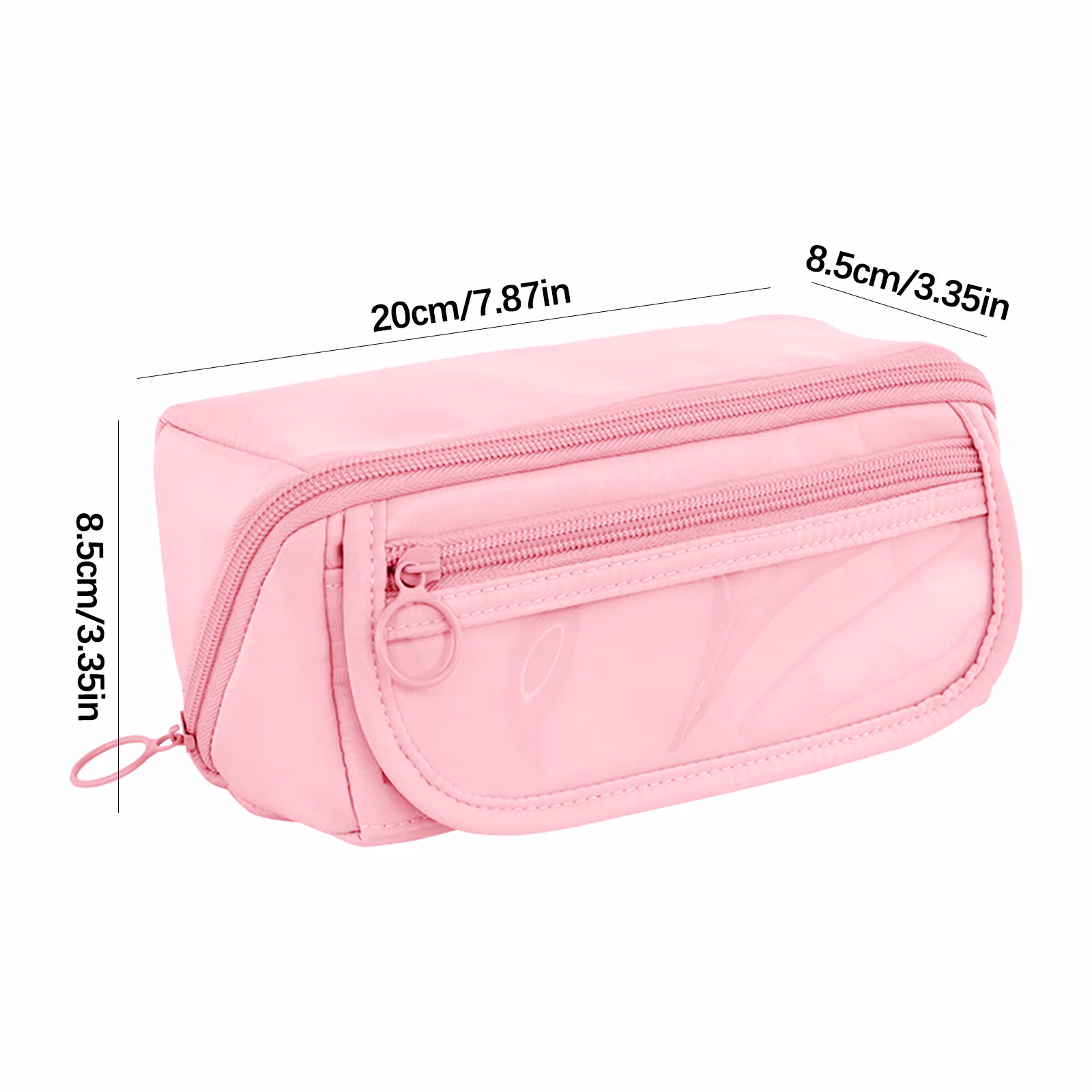 Pencil Case Large Capacity Pencil Pouch for Organisation Zipper Pencil Bag Back to School Supplies - Black - Thumbnail 3