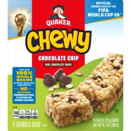 Quaker Chewy Chocolate Chip Granola Bars, 8 Count, 0.84 oz Bars - Thumbnail 2