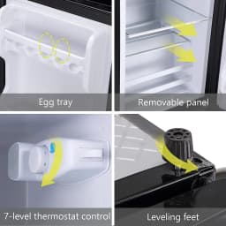 GGTB 3.0 cu ft 2 Door Mini Fridge with Freezer, Black Compact Refrigerator for Dorm, Office, Apartment, Basement and Garage - Thumbnail 9