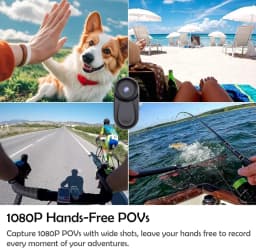 B-Qtech Mini Action Camera 1080P, Wearable Body Cam with 360° Clip, Thumb-Sized Video Recorder, One-Click Recording for Travel & Pets (Black) - Thumbnail 7