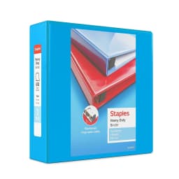 3" Staples Heavy-Duty View Binder with D-Rings Light Blue 976042 - Thumbnail 1