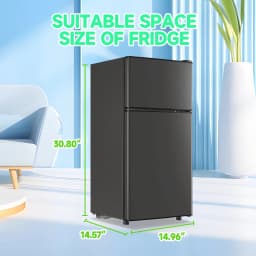 TACOOL 2.5Cu.ft Small Refrigerator Mini Fridge for Dorm with Drink Holder and Egg Tray, Dark Grey - Thumbnail 3