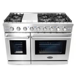 Cosmo 48 in. Double Oven Gas Range & Dishwasher & Wine Cooler & Refrigerator Set - Thumbnail 14