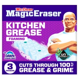 Mr. Clean Magic Eraser Sponge, Kitchen Grease, Unstopables Fresh, 3 Count - Thumbnail 1