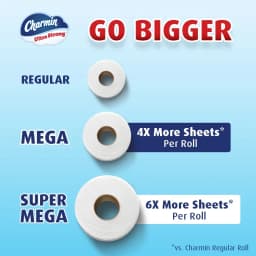 Charmin Ultra Strong Toilet Paper Mega Roll, 242 Sheets Per Roll, 6 Count - Thumbnail 7