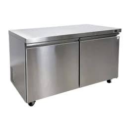 Cooler Depot 61 inch 14.1 cu.ft, 38" heigh Commercial Undercounter Freezer, 2 Solid Doors, Stainless steel exterior, NSF certified - Thumbnail 10