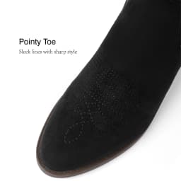 Northblanc Western Cowboy Boots for Women - Knee High Pointed Toe Chunky Heel Cowgirl Boots, Retro Country Vintage Classic Tall Boots - Thumbnail 4