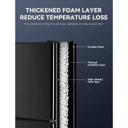 3.8 Cu.Ft Compact Refrigerator Double Door Mini Fridge with 2.3 Cu ft Freezer, Ultra Quiet, Mini Refrigerator for Dorm, Bedroom, Office, Black - Thumbnail 4