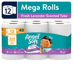 Angel Soft 2-Ply Toilet Paper, Fresh Lavender, 12 Rolls - Thumbnail 1