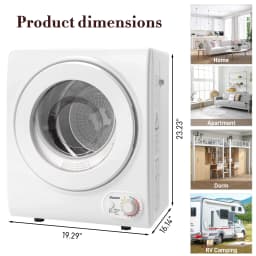 Ktaxon 1.6 cu ft Portable Compact Electric Dryer, High End Laundry Front Load Tumble Clothes Dryer Machine with Stainless Steel Tub & Simple Control - Thumbnail 6