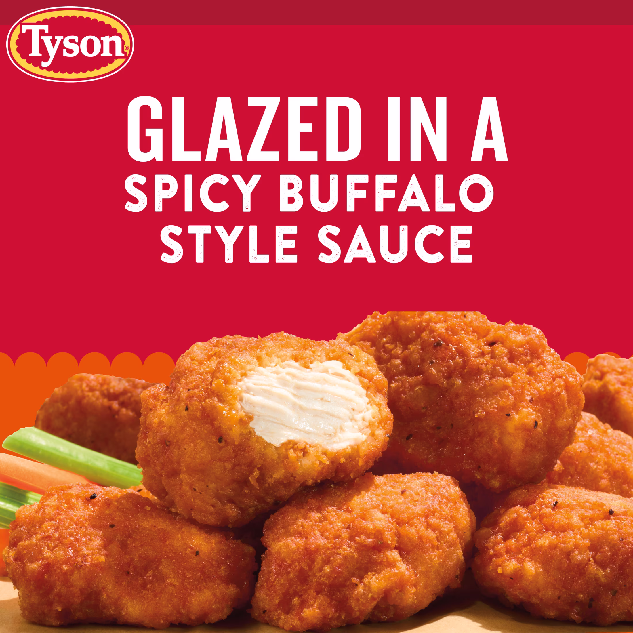 Tyson Any'tizers Buffalo Style Boneless Chicken Bites, 24 oz (Frozen, Fully Cooked) - Thumbnail 7