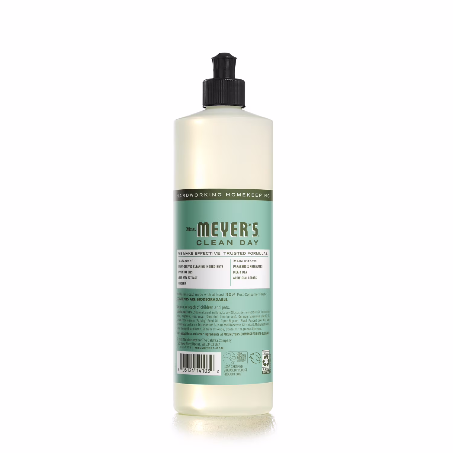 Mrs. Meyer's Clean Day Liquid Dish Soap, Basil Scent, 16 Fl Oz Bottle - Thumbnail 2