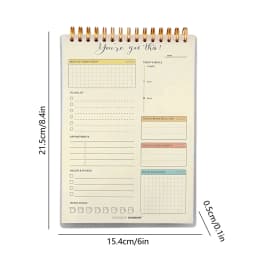 TOPRenddon A5 Spiral Notebook Planner - Daily To Do List Notepad for Students & Professionals, 50 Page Productivity Journal with Lay-Flat Design - Thumbnail 3