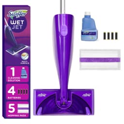 Swiffer WetJet con Repuesto, sin Fragancia, 1 Mango + 1 Solución y 5 Almohadillas (Batería Incluida) - Thumbnail 10