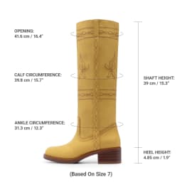 DREAM PAIRS Women's Knee High Cowboy Boots Western Tall Boots Square Toe Pull-On Boots with Embroidery Vintage Style - Thumbnail 8