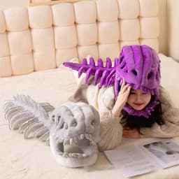 Stuffed Dinosaur, Dinosaur Skeleton Plush, Plush T Rex Bones, Plush Dinosaur Skeleton, Soft Sewn Construction for Home Display and Casual Playful Use - Thumbnail 9
