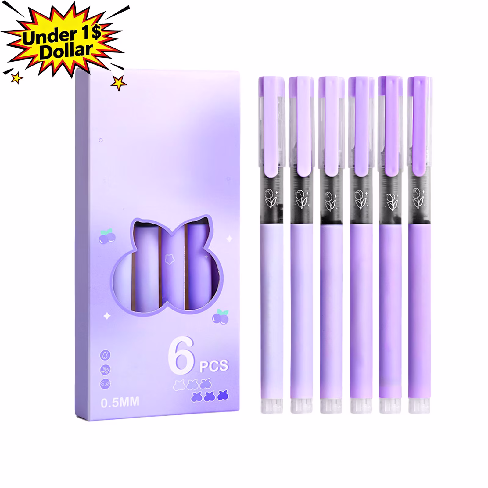 Under 1$ Dollar Straight Liquid Ballpoint Pen Sign Pen, 0.5mm High Capacity Black Ink Water Pen, Fast Drying Exam Writing Pens - Thumbnail 1