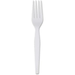 Dixie® Heavy-Weight Disposable White Plastic Fork, Tableware Forks, FH217, 1,000 Forks per Case - Thumbnail 2
