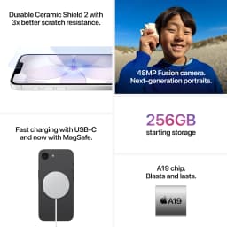 Total Wireless Apple iPhone 17e, 256GB, 5G, Black - Prepaid Smartphone [Locked to Total Wireless] - Thumbnail 6