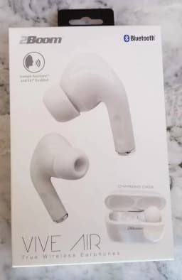 RHEA- 2Boom - Vive Air - White Bluetooth Wireless Ear Buds W. Charger/Carrying Case - Thumbnail 2