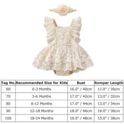 IBTOM CASTLE Baby Girls Lace Bodysuit Boho Clothes 1st Birthday Cake Smash Outfit Newborn Photography Outfits Summer Sunsuit 3-6 Months Apricot Lace - Thumbnail 8