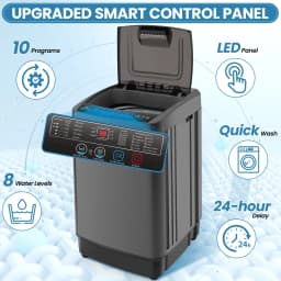 Adnoom Portable Washing Machine, 17.8lbs Dryer & Washer Combo, 10 Programs 8 Water Level Fully Automatic Washing Machine for Dorm, Apartments, Home - Thumbnail 2