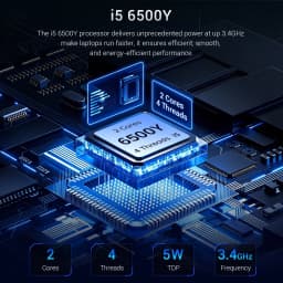 KINOBUC 15.6" FHD Laptop, Intel 6500Y, 8GB RAM, 256GB SSD, Windows 11, WiFi 5, Bluetooth 5.0, Office Ready - Thumbnail 4