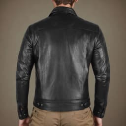 Maoxin Leather Jacket Men Men Zipper Pocket Artificial Leather Clothing Long Sleeves No Hat Fall And Winter Loose Coat Plus Size Jackets for Men Black XL - Thumbnail 6