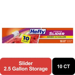 Hefty Slider 2.5 Gallon Jumbo Storage Bags, 10 Count - Thumbnail 1