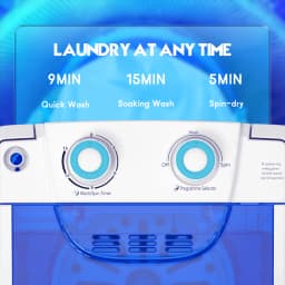 SUNCROWN Portable Washing Machine, 6.6 Lbs Compact Mini Portable Washer, Single Tub Semi-Automatic Laundry Washer Machine for Apartments, Dorms, RV - Thumbnail 4