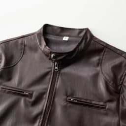 Men's PU Leather Jacket Light Business Jacket Zipper Cardigan Fake Pocket Decoration - Thumbnail 4