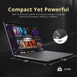 Dell XPS 13.4" Touch Laptop, Snapdragon X Elite X1E-80-100, 32GB RAM, 2TB Storage (1TB SSD+1TB Dock Station) - Thumbnail 9