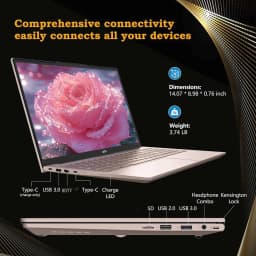 15.6 inch Laptop Computer Windows 11, with Intel N100 Processor, FHD IPS (1920x1080),16GB RAM 256 SSD（Rose Gold） - Thumbnail 5