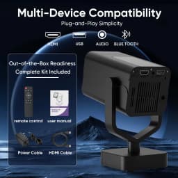 GCZ Projector with WiFi and Bluetooth, 1080P Support Portable Projector, Auto Keystone and Electric Focus - Thumbnail 8