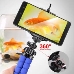 Flexible Phone Tripod Stand with 360° Ball Head, Non-Slip Legs, Universal Phone Mount, for Vlogging, Travel, Live Streaming, Black - Thumbnail 4