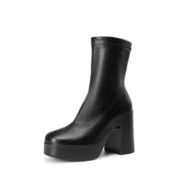 DREAM PAIRS Women's Platform Gogo Ankle Boots High Chunky Block Heel Square Toe Booties Shoes - Thumbnail 1