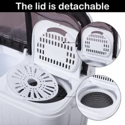 Compact Portable Washing Machine,Mini Compact Twin Tub with Built-in Drain Pump Washer 14.3Lbs Semi-automatic Spinner - Thumbnail 4