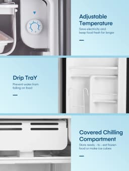 3.2 Cu. ft Refrigerator for Home, Fridge with Freezer for Bedroom, 31"D x 18"W x 19"H, Black - Thumbnail 4