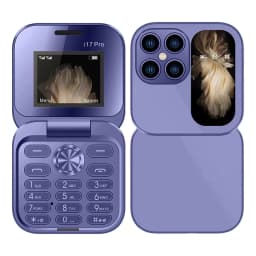 Loyerfyivos i17 PRO Mini Flip Mobile Phone,Foldable Cell Phone with FM Radio Magic Voice Blacklist Speed Dial Vibration,2 SIM Card Small Display Foldable Cell Phone,Gift for Father's Day/Mother's Day - Thumbnail 2