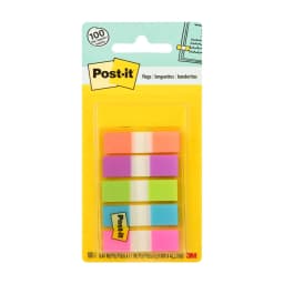 Post-it Page Marking Flags Dispenser, 5 Bright Colors, 20 Flags per Color, 100 Flags per Dispenser - Thumbnail 1