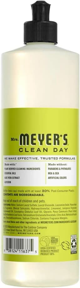 Mrs. Meyer’s Clean Day Liquid Dish Soap, Pear Tree, 16 oz (Pack - 2) - Thumbnail 3